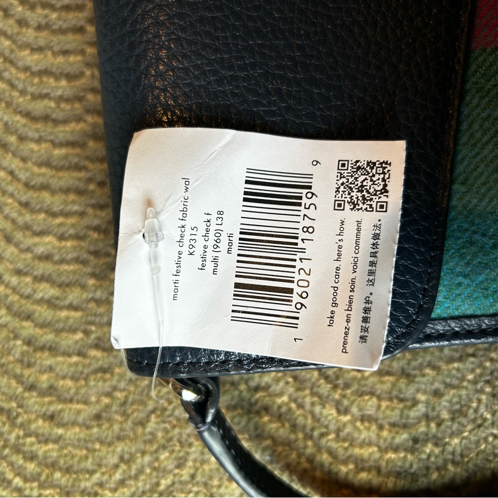 NWT Kate Spade Marti Festive Check Fabric Crossbody - Picture 7 of 7